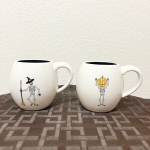 Rae Dunn Halloween Skeleton mugs set of 2